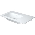 Duravit ME by Starck - Мивка 83x49 см, с преливник, без отвор за смесител, място за съхранение отдясно, DuraShield, матово бяло 234583AC60 (234583AC60)