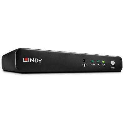 Видео превключвател Lindy LNY-38272, от HDMI/DisplayPort/VGA/3.5mm jack(ж) към 1x HDMI(ж), 3840x2160p@60Hz, черен (LNY-38272)
