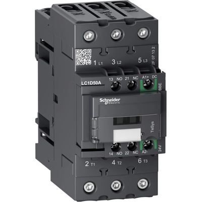 SCHNEIDER ELECTRIC SCHNEIDER LC1D50ABBE TeSys D Green 3P 50A 24V DC LC1D50ABBE