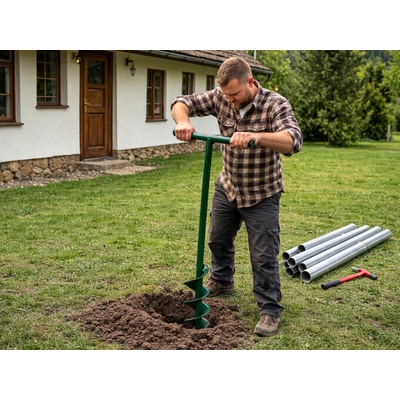 Pilecký Ruční vrták děr do zeminy - průměr 15 cm