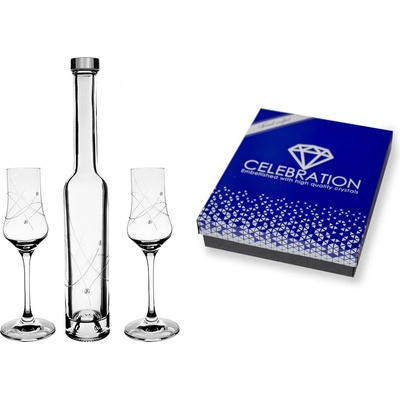 Bohemia Crystal na destiláty galaxie lahev + 2 panákovky Swarovski Preciosa + 200 ml 75 ml