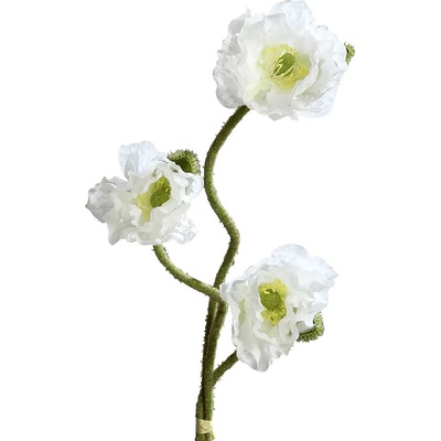 Umělá rostlina mák, 72 cm, bílá 45110-05