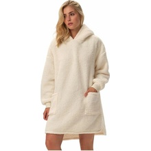 Huňatá mikina s kapucňou Fune krémovo biela