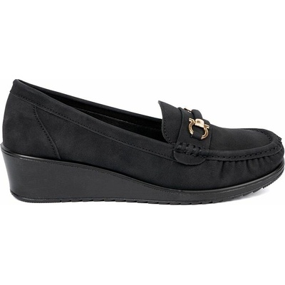 Zajímavé dámské polobotky černé na klínku