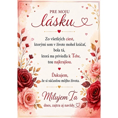 Glanzio venovacia kartička – „Pre moju lásku“ 55667