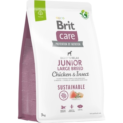 Brit Care Sustainable Junior Large Breed Chicken & Insect 3 kg