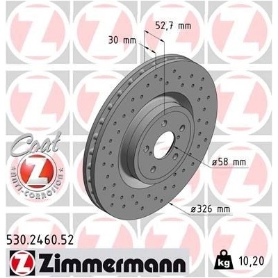 Brzdový kotúč (cena za 1ks) ZIMMERMANN 530.2460.52