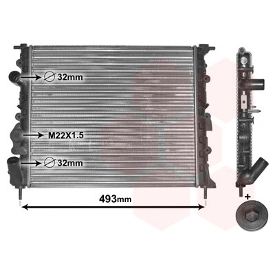 Chladič vody pro motor VAN WEZEL 43002197
