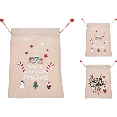 Vánoční dárková taška 50x70 cm (2 motivy, polyester)