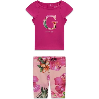 Guess Цикламена тениска G и клин на цветя за бебе момиче Guess