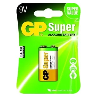 GP Batteries Алкална батерия gp super 6lf22, 6lr61, 9v, 1 бр. блистер, 1604a (gp-ba-1604a-u1)