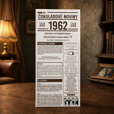 Čokoládové noviny Dárková mléčná rok narození 1962 100 g