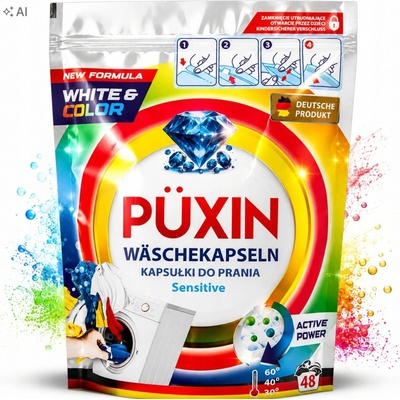 Puxin kapsle na praní Sensitive White And Color 48 PD