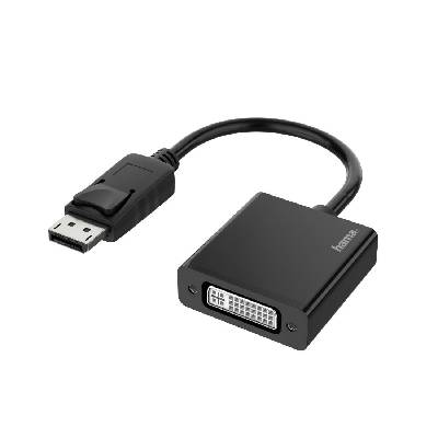 Адаптер HAMA DisplayPort мъжко - DVI женско, Ultra-HD 4K, Essential, Черен (HAMA-200336)