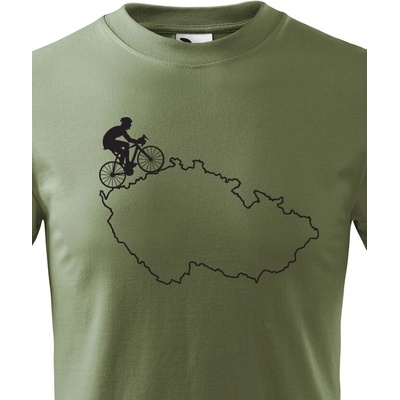 Dětské tričko pro cyklisty s mapou ČR Military Canvas Dětské tričko Bezvatriko.cz 0319