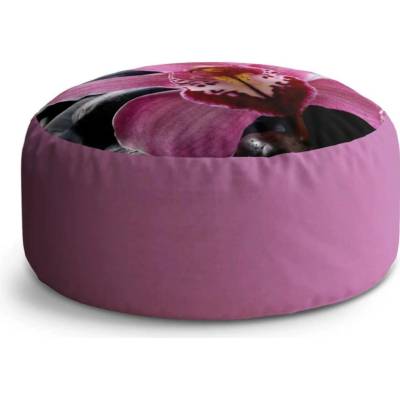 Sablio Taburet Circle Růžová orchidea: 38x48 cm
