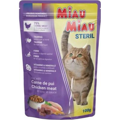 Miau Miau Cat Sterilised kuracie v omáčke 24 x 100 g