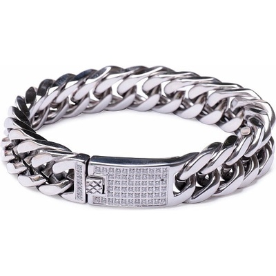 Nefertitis Náramek Curb styl chirurgická ocel kubická zirkonie NF28722