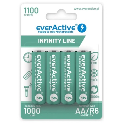 everActive Акумулаторни батерии everActive Ni-MH R6 AA 1100 mAh Infinity Line - 4 броя (EVHRL6-1100)
