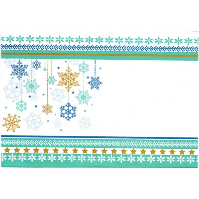 Aria Vánoční obálky 177 x 120 mm - Vločky tyrkys OB106 – Zboží Mobilmania
