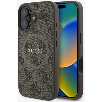 GUESS PU Leather 4G Colored Ring MagSafe заден капак за iPhone 16 Brown Guess | Lilav | ЖЕНИ | UNI