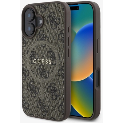 GUESS PU Leather 4G Colored Ring MagSafe заден капак за iPhone 16 Brown Guess | Lilav | ЖЕНИ | UNI