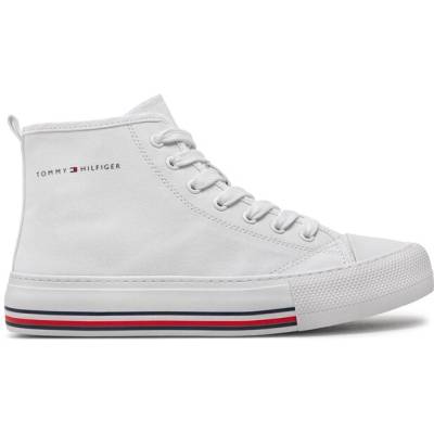 Tommy Hilfiger Кецове Tommy Hilfiger High Top Lace-Up Sneaker T3A9-33188-1687 S Бял (High Top Lace-Up Sneaker T3A9-33188-1687 S)