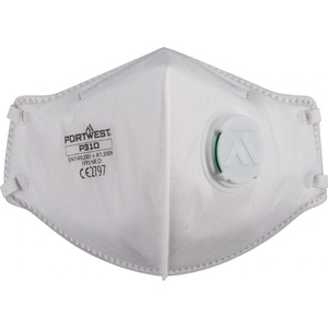 Portwest dolomite ffp3 p310 / Сгъваем респиратор с клапан, 3 броя в опаковка - бял (p310whr)