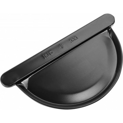 KJG Čelo žľabové polkruhové 200 mm šírka žľabu 80 mm pozink RAL 9005 Čierna
