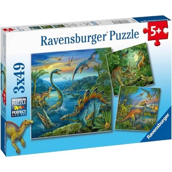 Image 1 of Ravensburger Puzzle Ravensburger Dinosaur Facination 3x49pc (09317)
