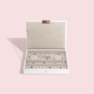 Stackers šperkovnice Limited Edition White & Rose Gold Charm Jewellery Box Lid bílá 74917