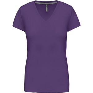 Kariban v-neck k381 / Дамска тениска с къс ръкав - лилава xl (20k38135004)