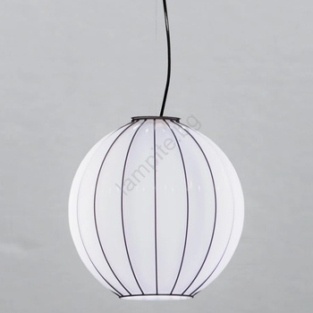 SIRU - Пендел SFERA 1xE27/60W/230V Ø 42 см черен/бял Венецианско стъкло (SU0025)