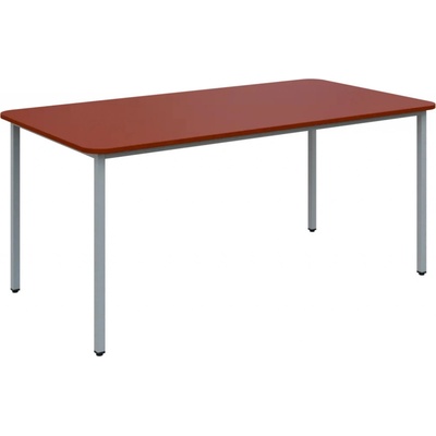 JSBR 170 N jídelní stůl kovová podnož stříbrná deska 18 mm 1700 x 900 mm cihlově červená
