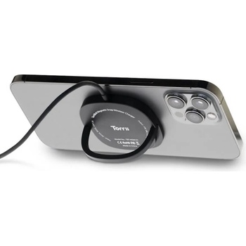 Torrii TorriiBolt USB-C Magnetic Snap Wireless Qi Charger 15W - поставка (пад) за безжично с поставка за зареждане за iPhone с MagSafe (черен)