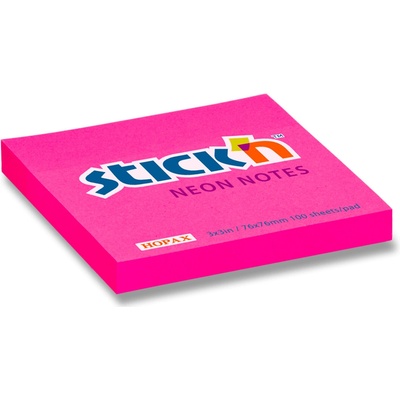 Hopax Stick'n Neon Notes - samolepicí bloček - růžový 76 x 76 mm – Hledejceny.cz