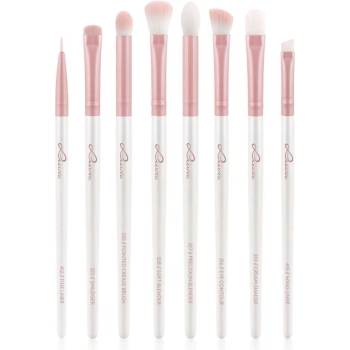 Luvia Cosmetics Prime Vegan All Eye Want комплект четки за очи Candy (Pearl White / Rose) 8 бр