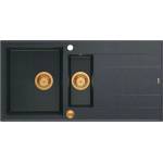 Quadron Unique Evan 156 вградена композитна мивка, черен диамант - мед 100x50 см (HQE5510050U8_PVDC1_P2O) Мивка за вграждане