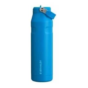 STANLEY 1913 Flip Straw Drinking Bottle with Straw 1.06L - Thermal Mug Cools for 17 Hours - Ice Cold for 4 Days - BPA Free - Leakproof - For Cup Holders - Dishwasher Safe - Azure - 100000107945
