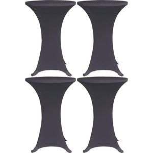 vidaXL Покривки за маси, еластични, 4 бр, 80 см, антрацитно черно (279086)