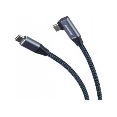 PremiumCord USB Cable PREMIUMCORD Zahnutý USB-C cable (USB 3.2 Gen 2, 3A, 60W, 20Gbit/s), internal connector, 2m
