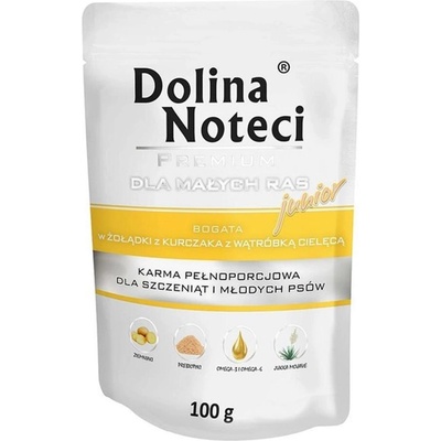 Dolina Noteci Premium Junior Small Breed Пилешки Сърца и Телешки Черен Дроб 100 г
