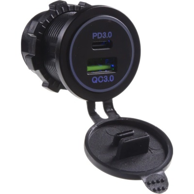STU 34657N USB QC3.0 + USB-C PD3.0 zásuvka 12/24V