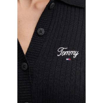 Tommy Hilfiger Рокля Tommy Jeans в черно къса с кройка по тялото DW0DW18481 (DW0DW18481)