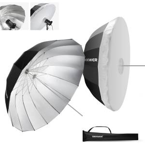 NEEWER 180cm Parabolic Reflective Umbrella for Photography, Studio Umbrella with Silver Interior, Soft Lighting with Diffuser Cover, Bag, Quick-Folding for Camera, Video Light, NS4U - 10103475 (10103475)