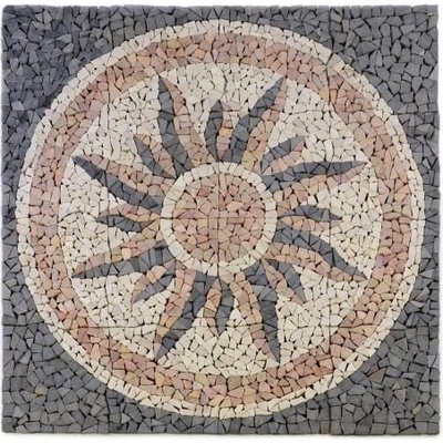 Divero Garth 120 x 120 cm Mramorová mozaika motiv slunce 765 1ks