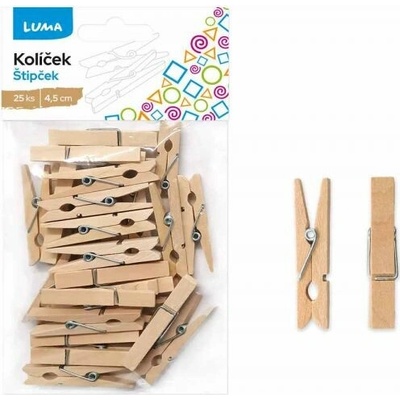 Kolíček 4,5cm natur, 25ks LUMA