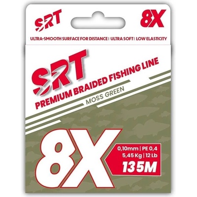 Sert Splétaná šnůra 8X SRT Moss Green 135m 0,14 mm