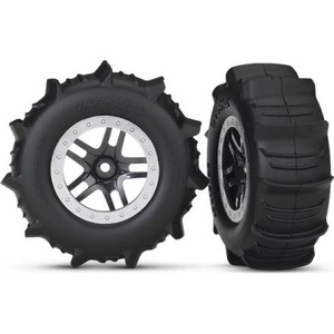 Traxxas колело 2.2/3.0", джанта SCT Split-Spoke сатенен хром, гума Paddle (2)