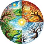 Art Puzzle - Puzzle Round Puzzle The Wheel of Four Seasons - 570 piese